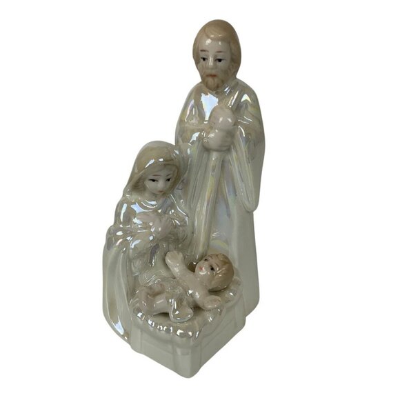 Pier 1 Imports Holy Family Nativity Figurine Ceramic Lusterware in Gift Box - Picture 4 of 8